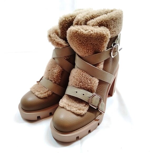 Christian Louboutin Shoes - Christian Louboutin Boots Women Beiges Leather (calf) 420-073025